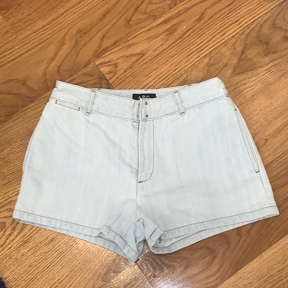 APC light denim wash shorts